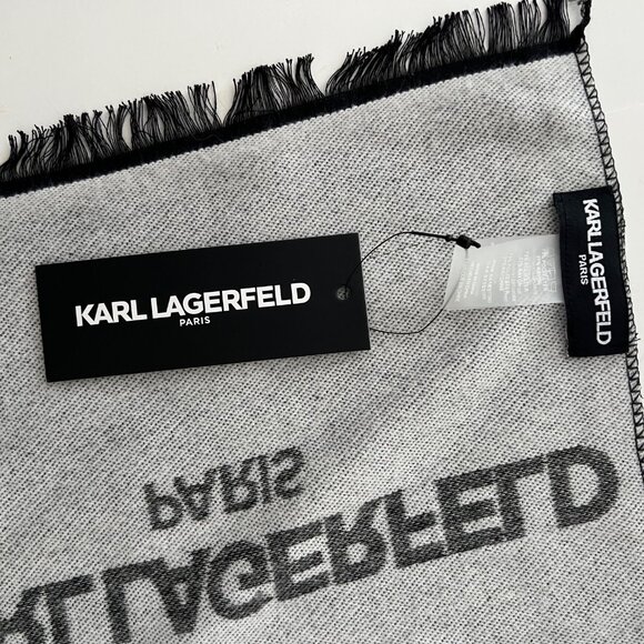 Authentic Karl Lagerfeld Paris Reversible Scarf NWT (Unisex) - Picture 13 of 16
